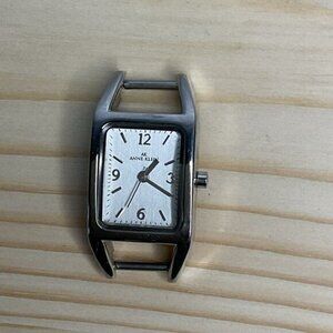Anne Klein Stainless Steel Silver Rectangle Watch Face With Open Frame Design
